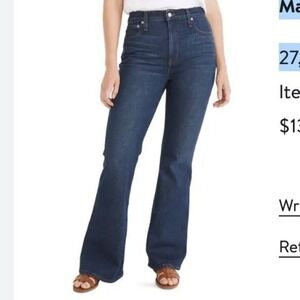 Madewell The Perfect Vintage Flare Jean High Rise Dark Wash Sz 27 x 30" / 27P